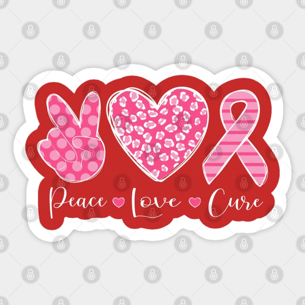 Peace Love Cure Breast Cancer Sticker by kimmieshops